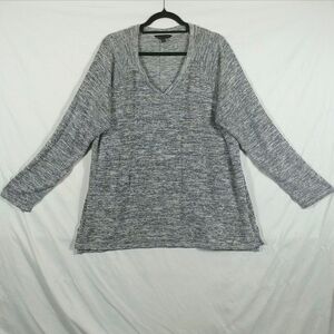 Banana Republic Women's Black &White Peppered Long Sleeve Sweater Plus Size XXL